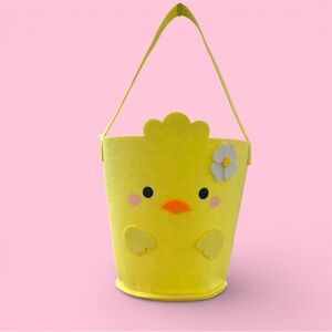 Easter Buckets Colorful Felt Basket with 10 Piece Assorted  Easter Eggs